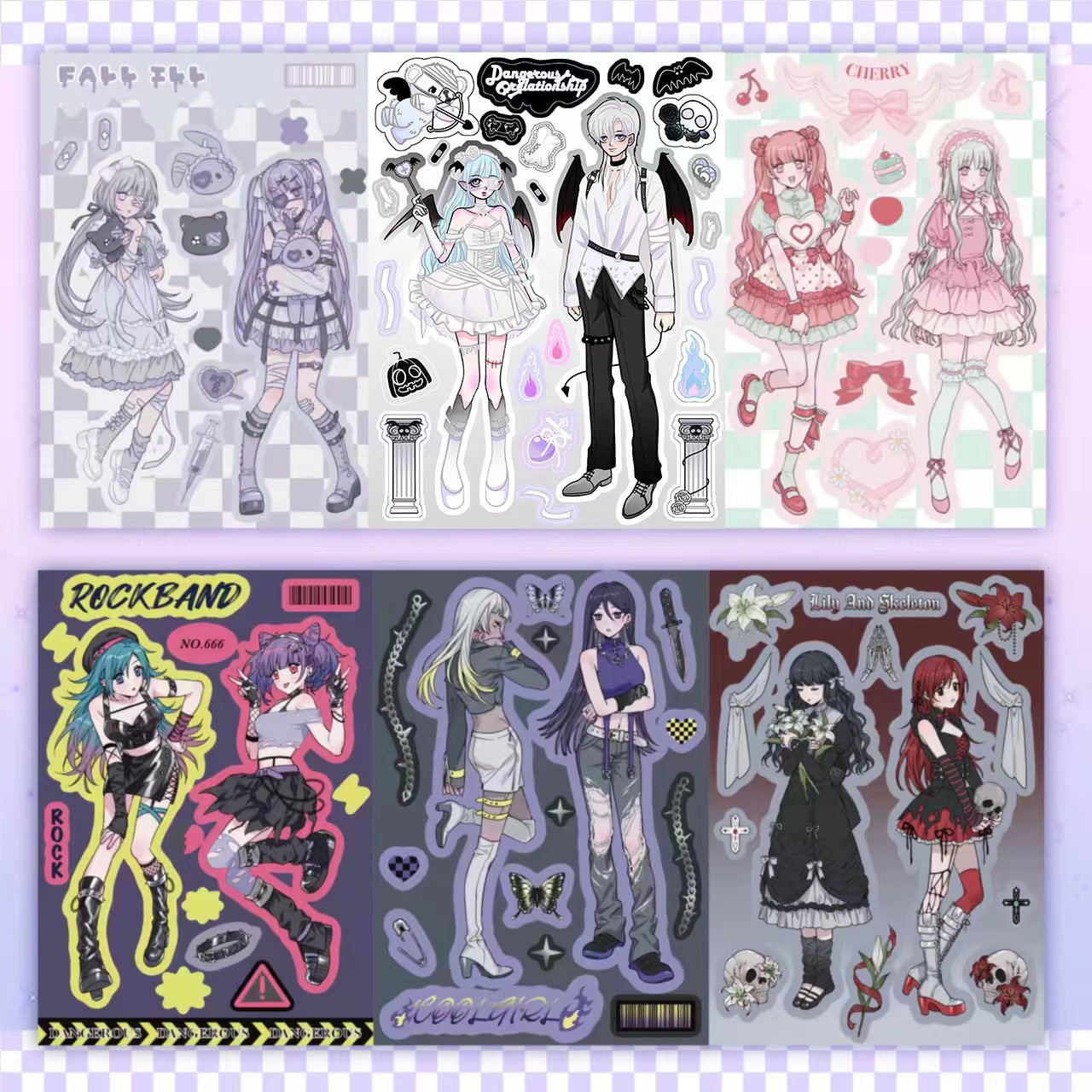 韩版少女组合贴纸ins风手帐咕卡咕盘贴画笔记本电脑装饰打底素材