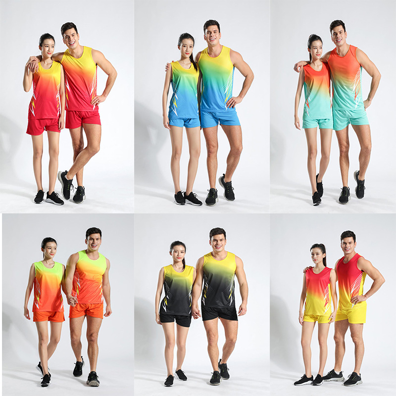 专业田径训练服体考运动比赛服马拉松男女体育生背心套装队服