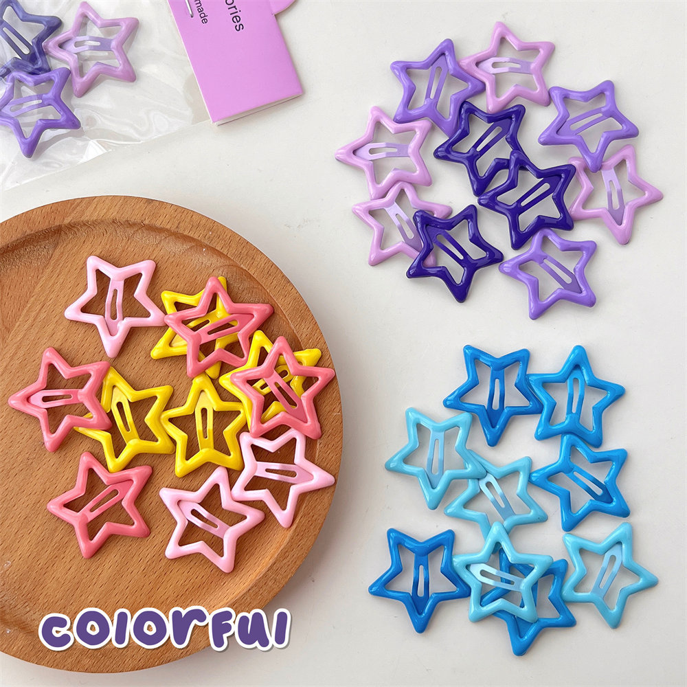 多巴胺彩色y2k发夹五角星星bb夹小发卡刘海侧边碎发夹子头饰新品