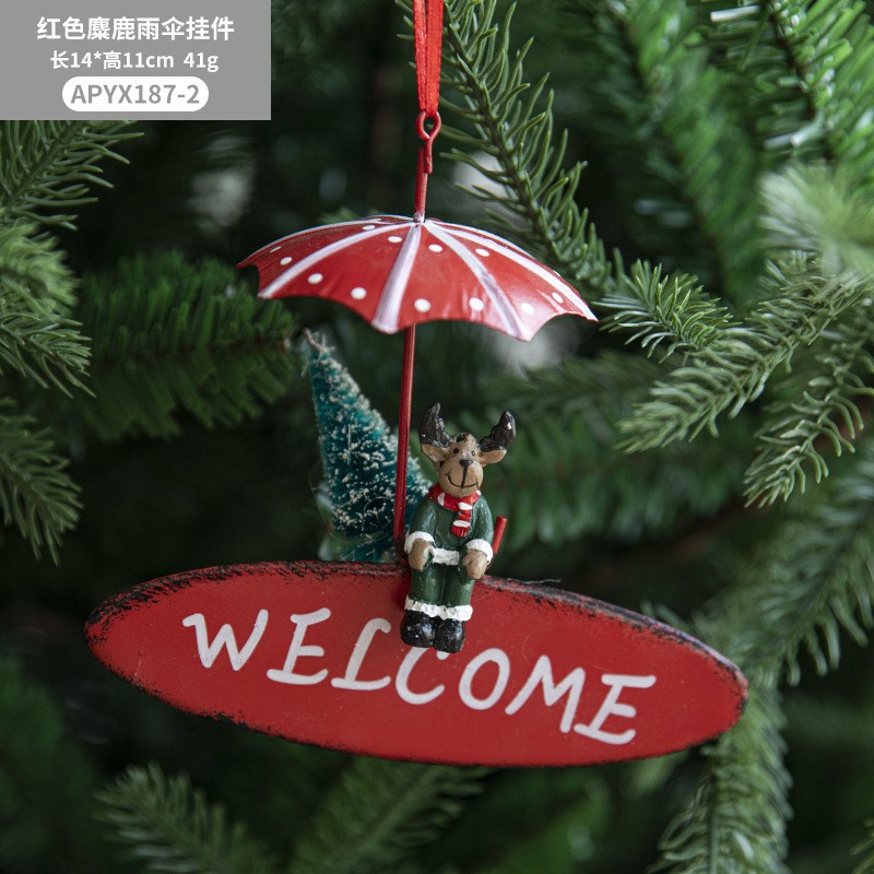 Nordic Iron Christmas Hot Air Balloon Parachute Pendant Creative Christmas Decorations Christmas Tree Charms Hangings