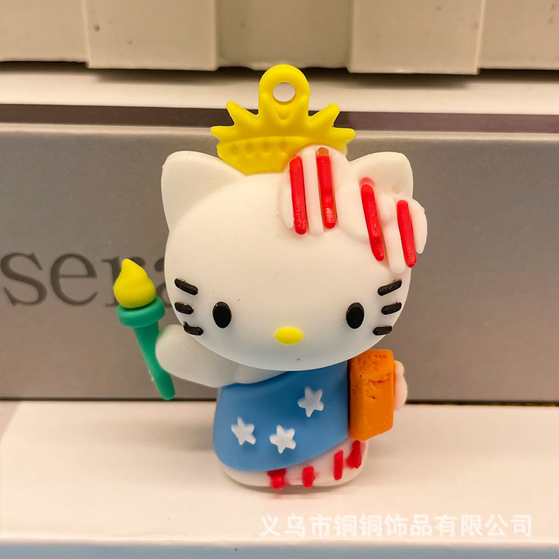 Creative Cartoon Hello Kitty Keychain Pendant Crossdressing Hello Kitty Football Baby Blind Box Gift Bag Car Accessories