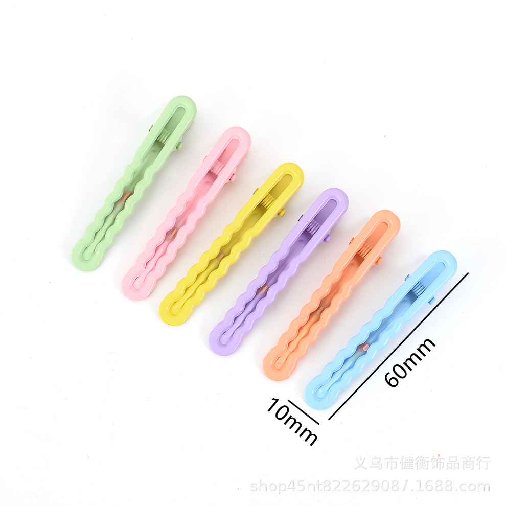 Factory Direct Deliver Large Wave Barrettes Metal Barrettes Cream Glue Hair Clips Hair Accessories Word Clip Hair Clip Duckbill Clip