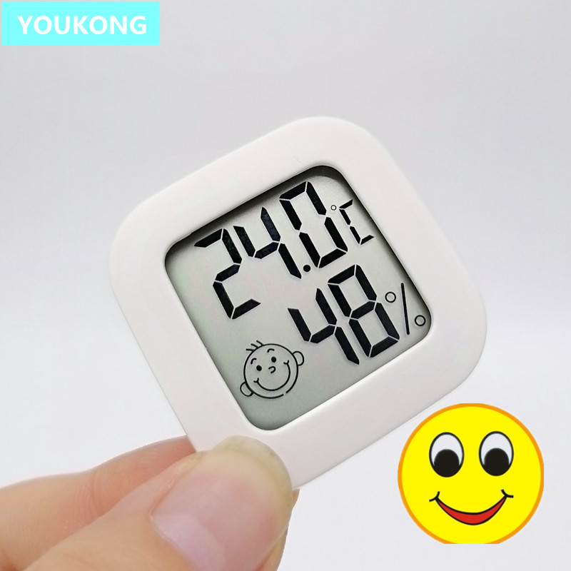 家用卡通表情温湿度计简易娃娃笑脸温湿度计电子数显迷你温度计