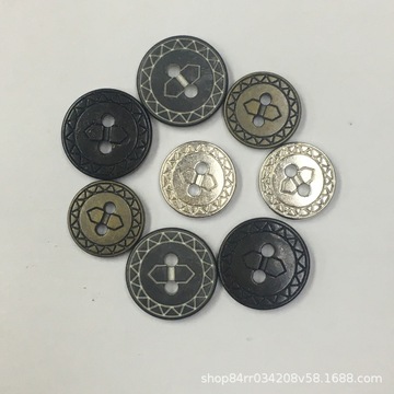 波浪圈纹双箭头繁复纹理衬衫针织小香风金属两孔钮-阿里巴巴