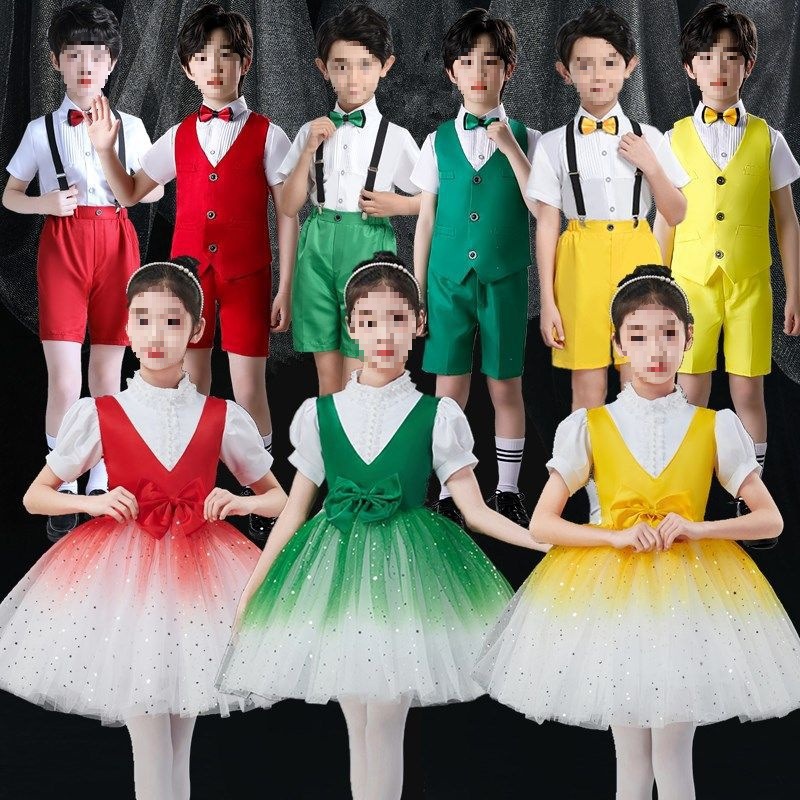 六一儿童蓬蓬纱裙演出服合唱女童中小学生合唱团诗歌朗诵表演包邮