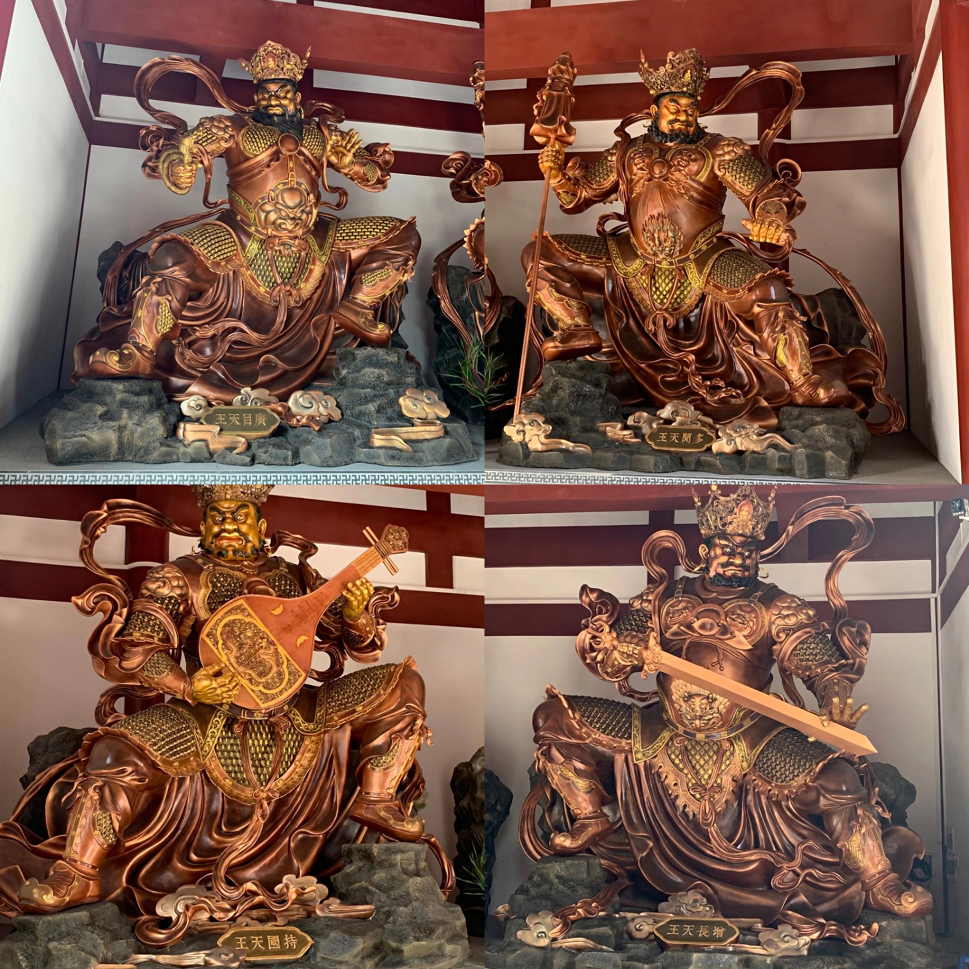 寺庙大型纯铜四大天王铜神像 铸铜四大天王雕像-阿里巴巴