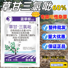 蓝草极60%草甘三氯吡灭生性除草剂死草型灌木藤本阔叶草水花