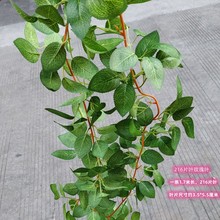 玫瑰叶装饰藤条假树叶花藤缠绕藤蔓装饰植物绿人造六耳玫瑰叶