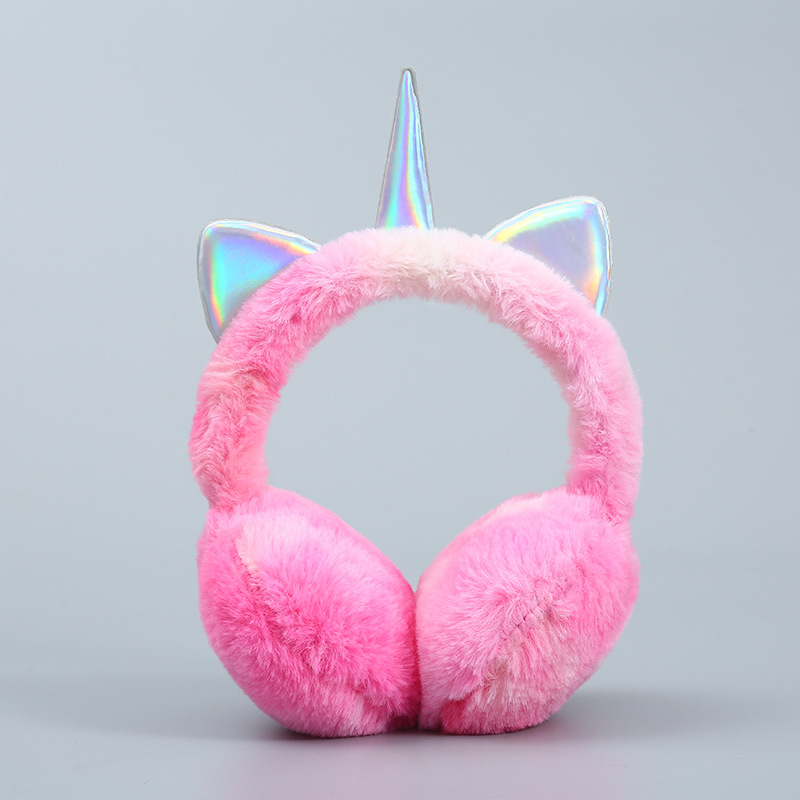 Winter Unicorn Earmuffs Warm Earmuffs Sequins Earmuff Cute Earflaps Warm-Keeping and Cold-Proof Plush Earmuffs Cross-Border