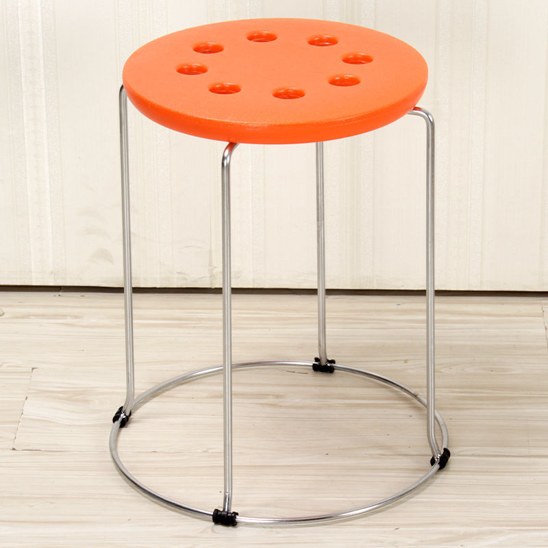 加厚圆凳实木凳收纳凳时尚换鞋凳铁凳铁圆凳子加厚钢筋凳凳子家用