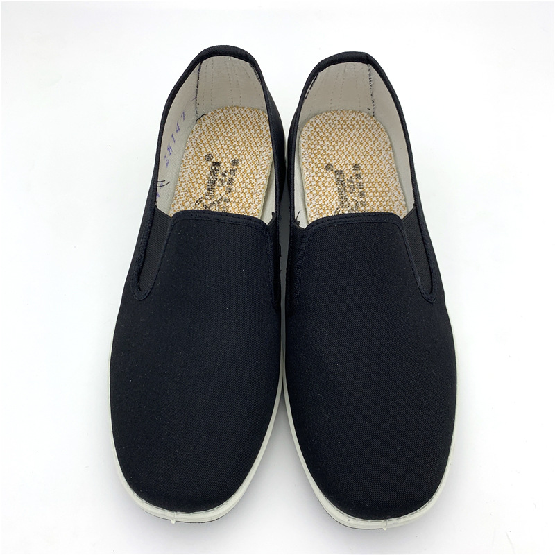 正品3515强人军单工作劳保布鞋耐磨防滑春秋男一脚蹬布鞋黑色干活