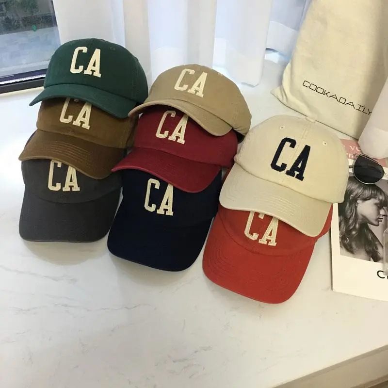 new spring ca letter baseball cap men and women couple korean fashion ins soft top net red face small peaked cap summer