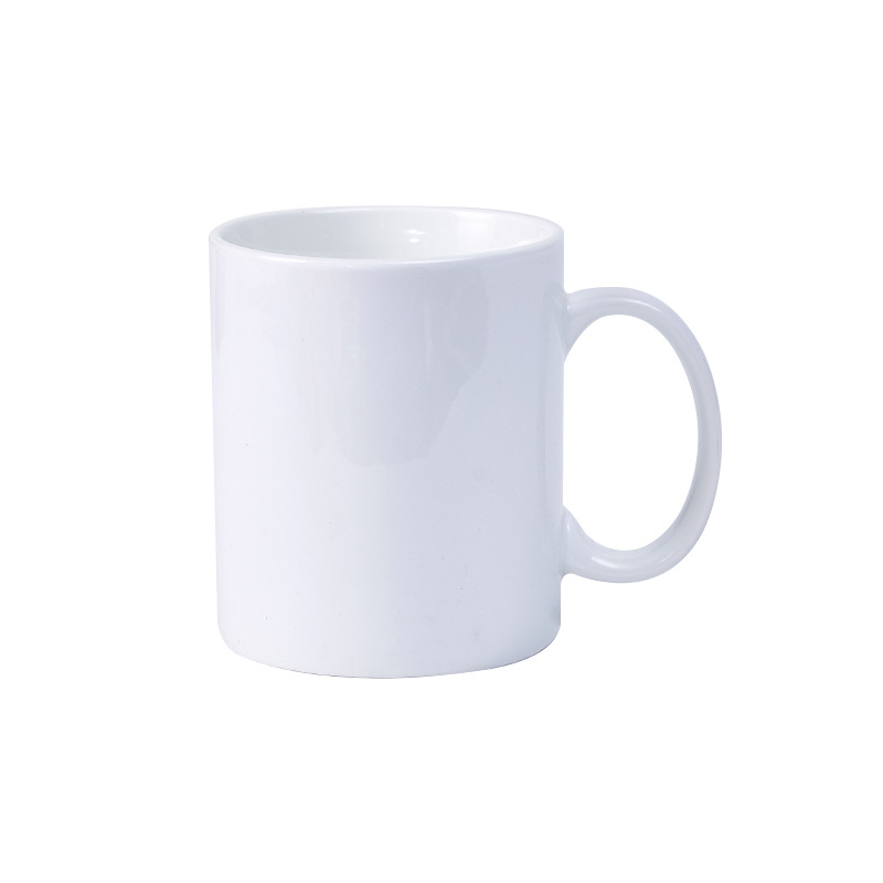 Mug Simple White Porcelain Ceramic Cup Thermal Transfer Coated Cup Sublimation Cup Festival Gift Lettering Advertising Cup