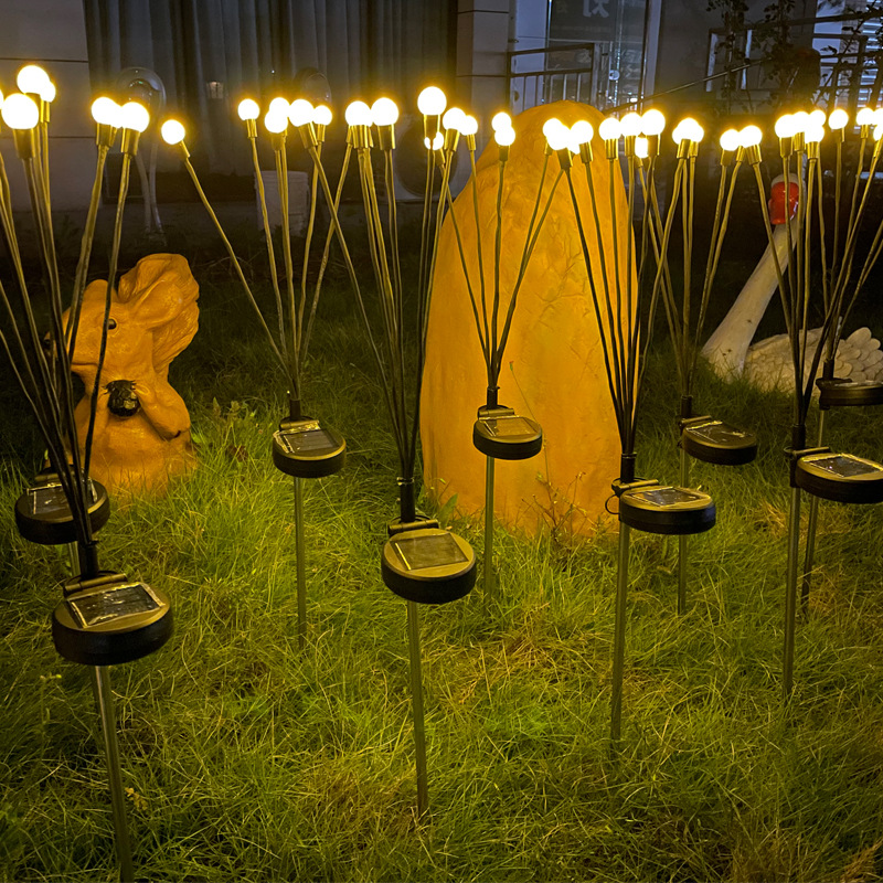太阳能萤火虫灯草坪灯户外花园庭院地插景观灯风动摇摆萤火氛围灯-阿