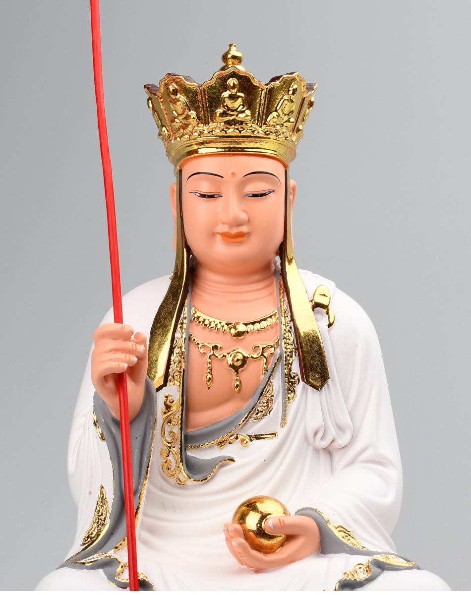 娑婆三圣佛像白衣佛祖观音菩萨地藏王神像释迦牟尼佛像树脂摆件