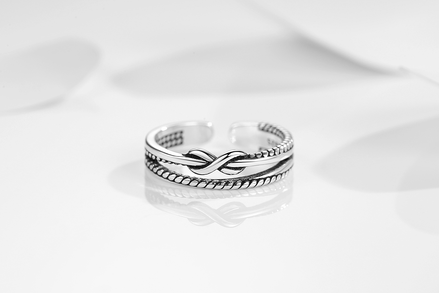 抖音快手亚马逊wish时尚创意做旧戒指 女生 欧美复古泰银指环批发