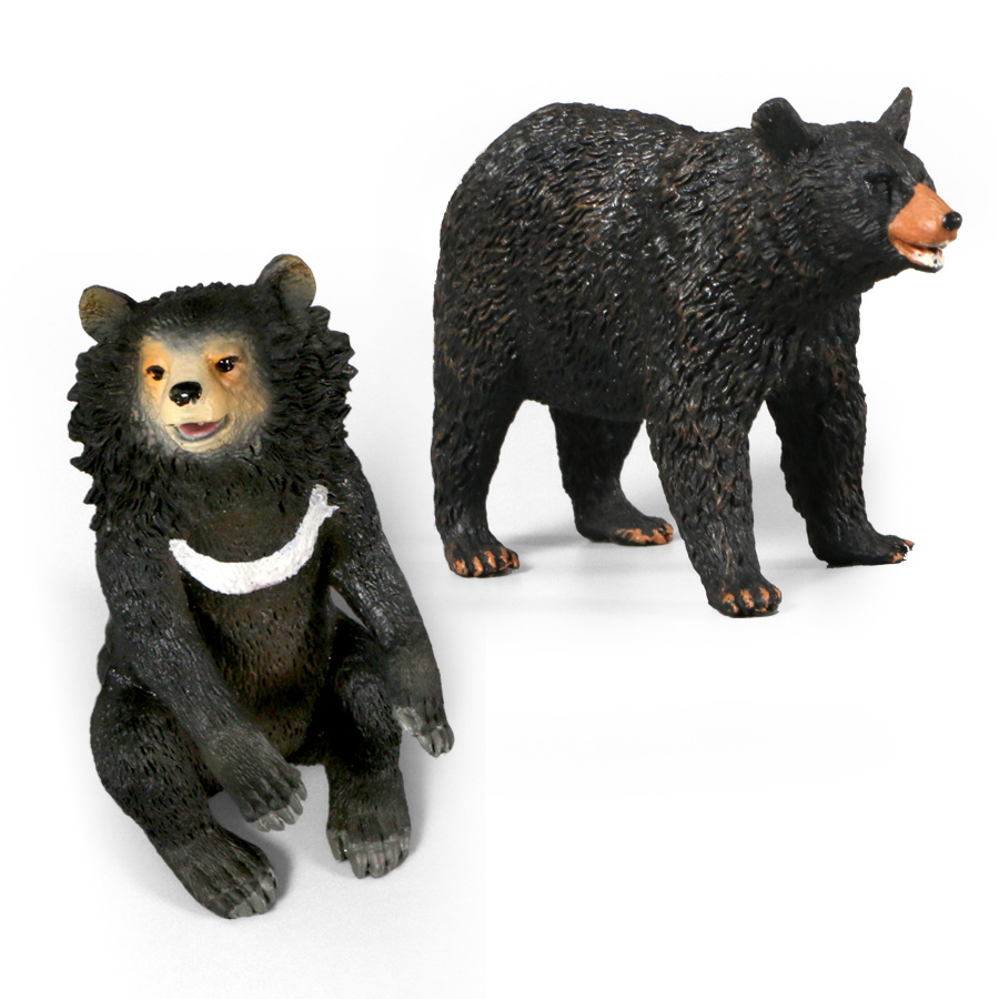 仿真黑熊站立狗熊动物模型实心爬行动物静态手办儿童认知玩具摆件