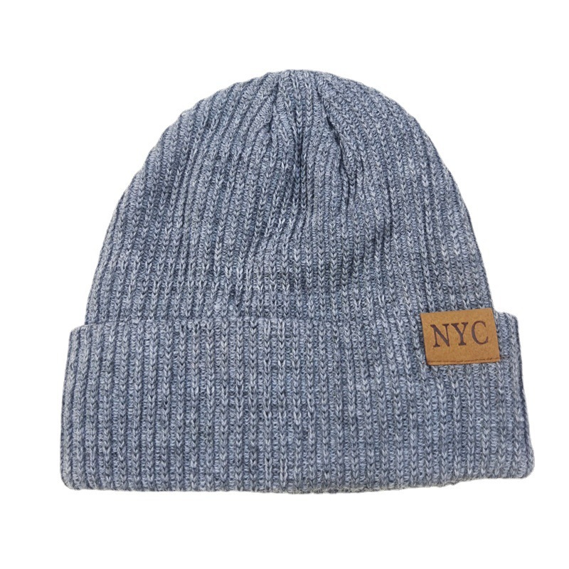 Cross-Border NYC Letter Labeling Knitted Hat Men's and Women's Autumn and Winter Outdoor Pullover Warm Hat Cold-Proof Skiing Woolen Cap