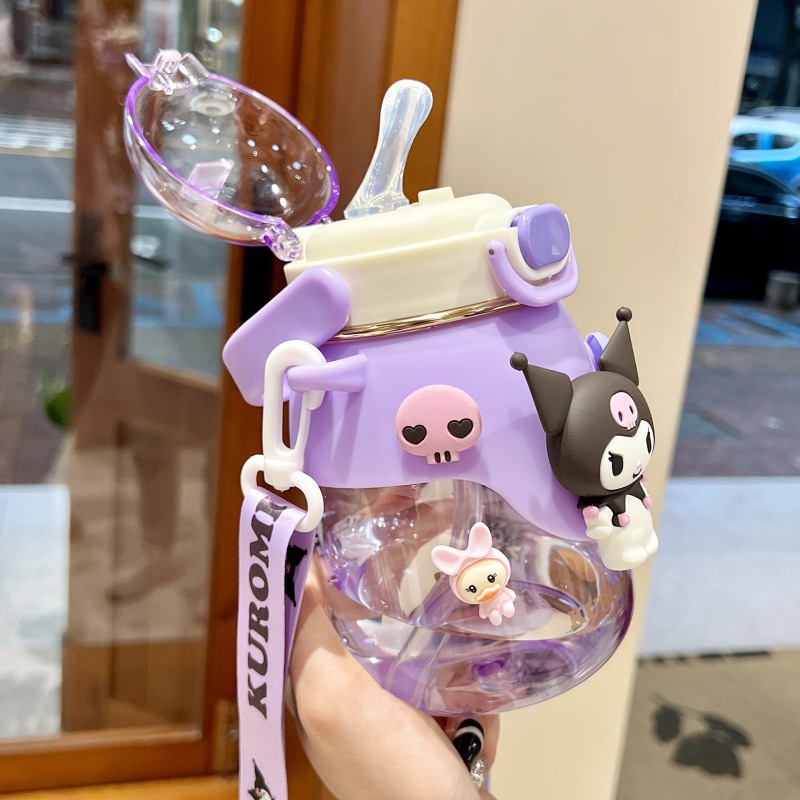 Clow M Cute Water Glass Girls Good-looking Super Cute Internet Celebrity Sanrio Straw Summer Big Belly Cup New 2022