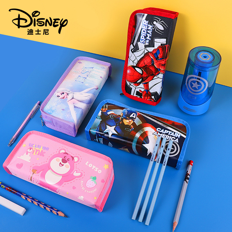 Disney Disney Dm25592a1/A2/F/T Children's Cartoon Marvel Ice and Snow Strawberry Bear Large Capacity Pencil Case