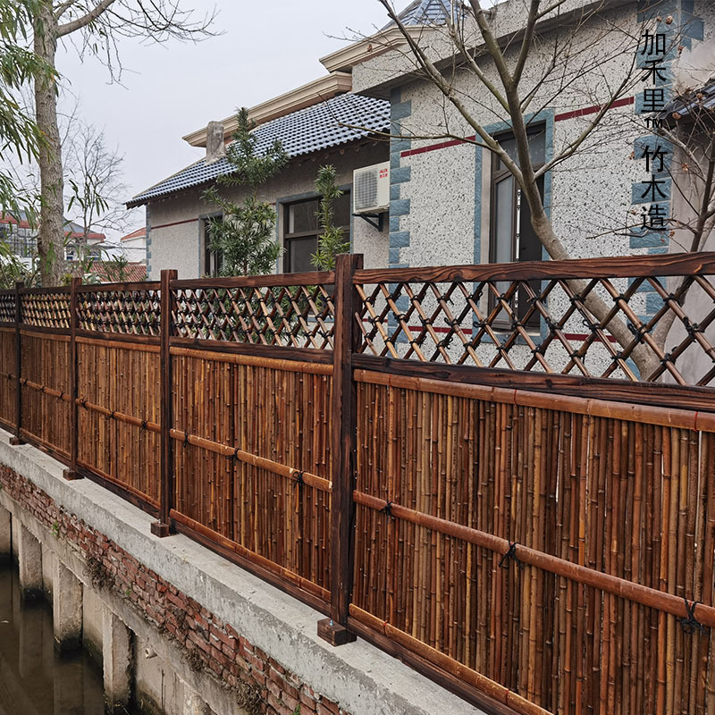 防腐日式竹子篱笆竹院墙花园民宿户外隔断景观围栏栅栏竹遮挡装饰