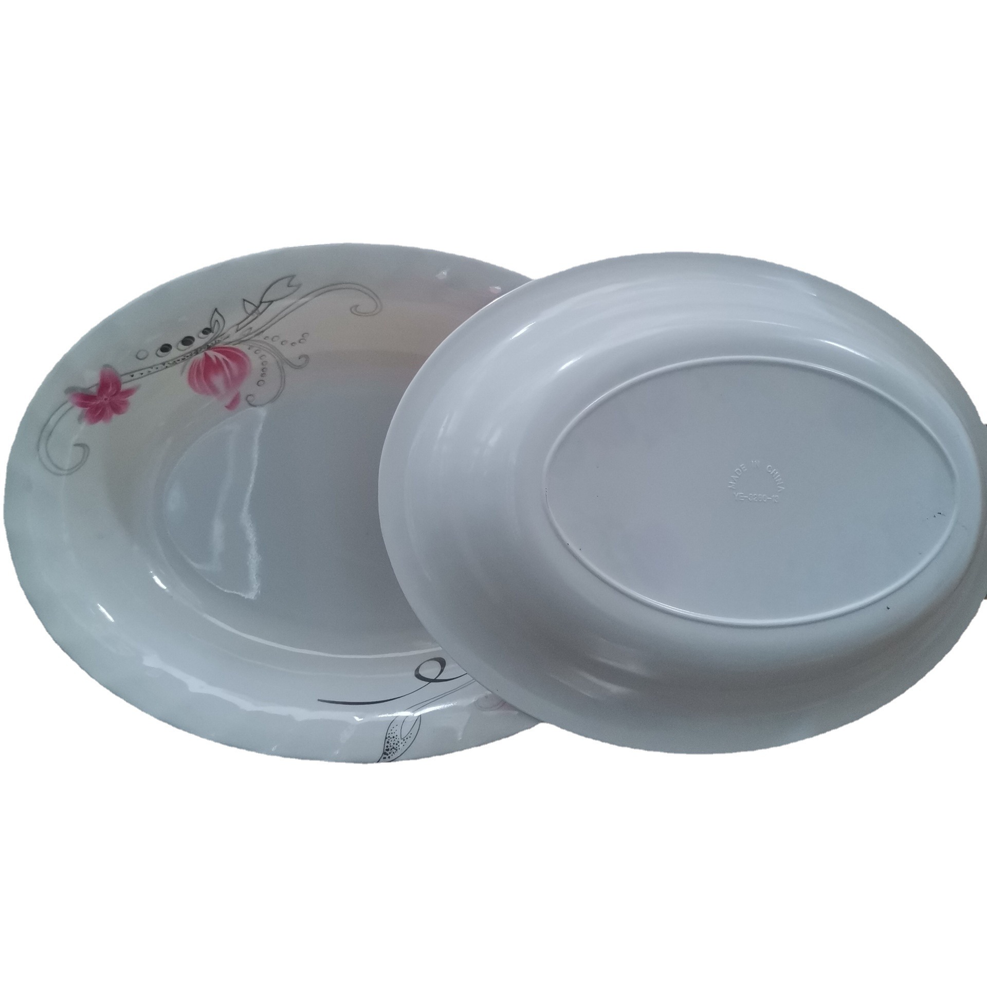 Yiwu Factory Exported to Iraq Middle East 13.4-Inch Oval Melamine Plastic Melamine Deep Bowl