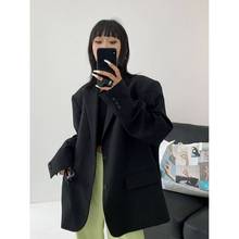 2023新款黑色小西装外套女春秋装今年流行oversize休闲高级感西服