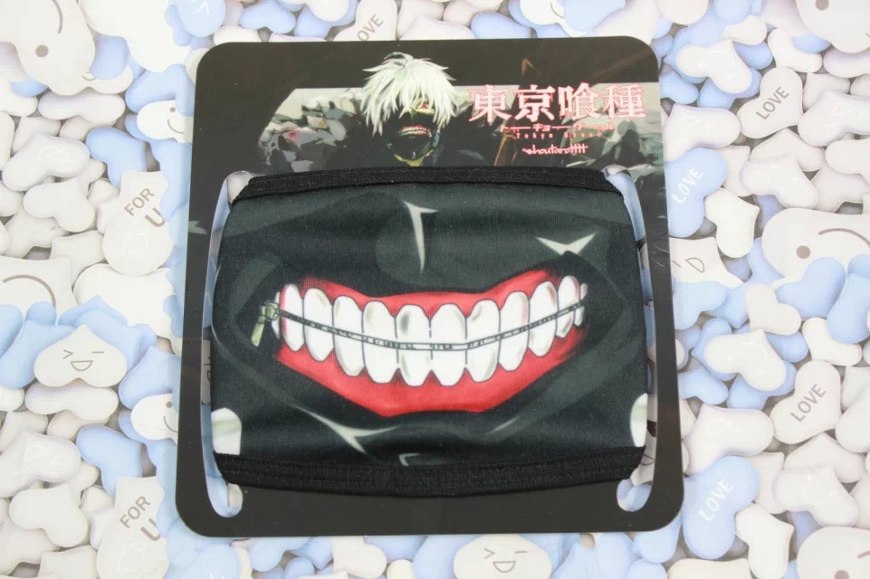 杰灵东京食尸鬼口罩日本动漫周边口罩东京喰种拉链防尘口罩全棉动