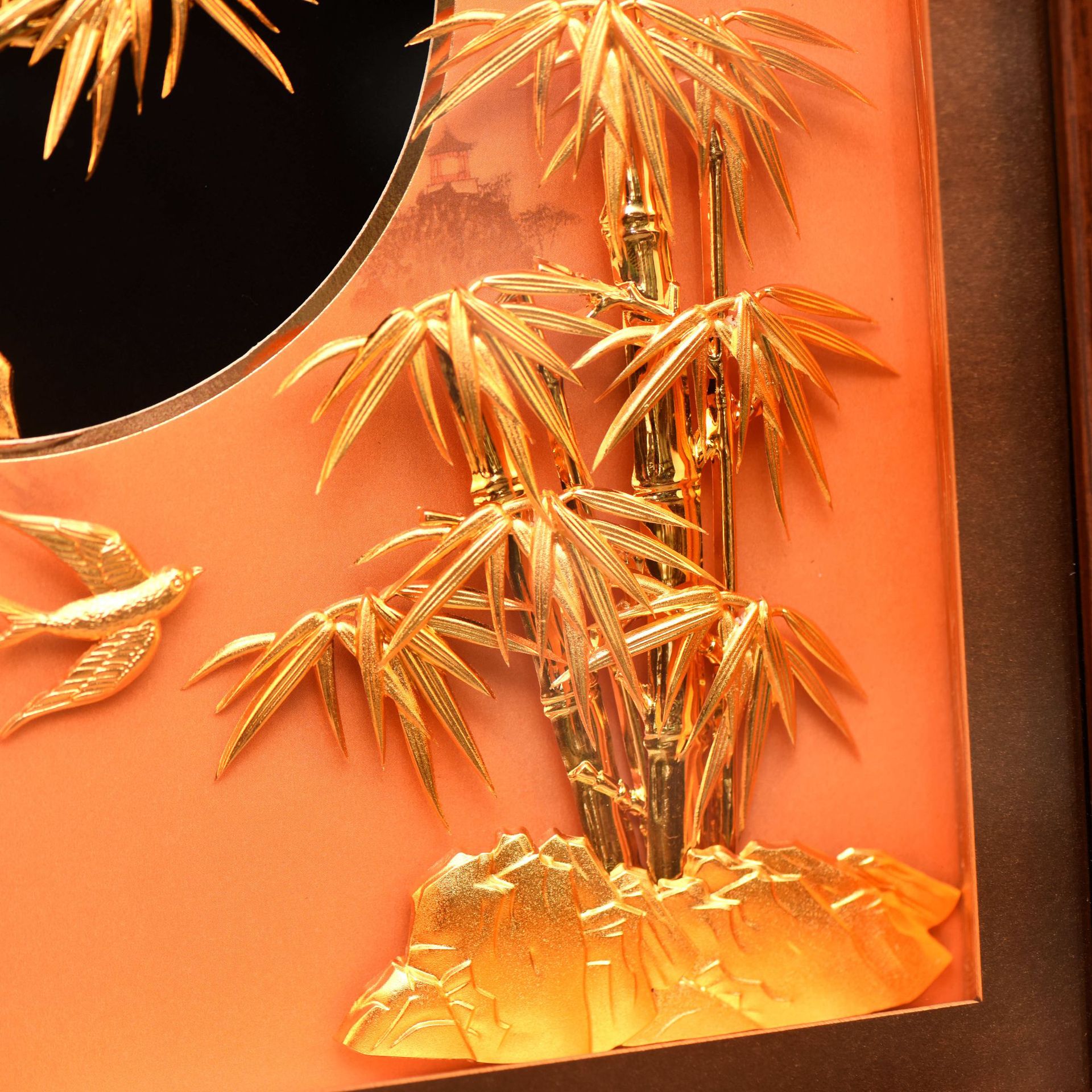 金箔装饰画节节高升银行公司开业回馈客户足金礼品摆件创意工艺品