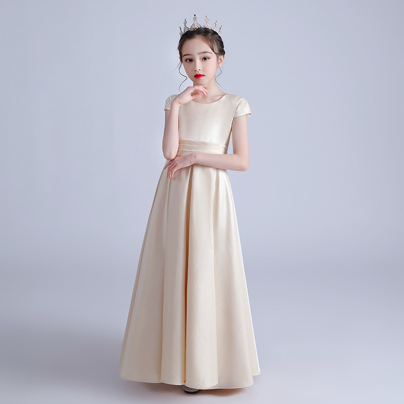 女童晚礼服儿童主持人演出服公主裙小女孩洋气生日蓬蓬纱女童礼服