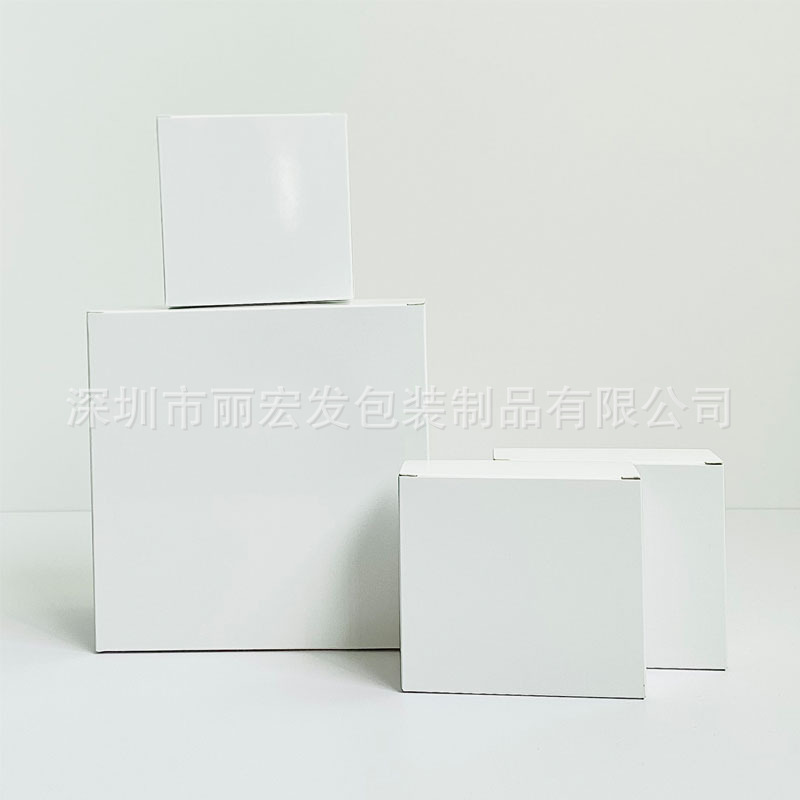 现货大规格盒子纯白色包装盒 方形纸盒跨境轴承白卡双插折叠盒子