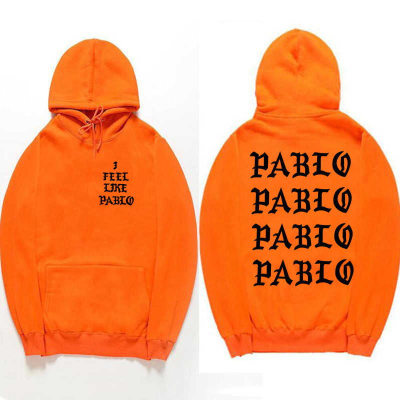 速卖通亚马逊wish外贸时尚i feel like pablo 连帽卫衣加绒运动衫