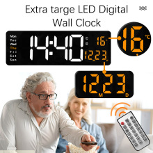 Digital Wall Clock Large Remote Control LED Screen Electroni