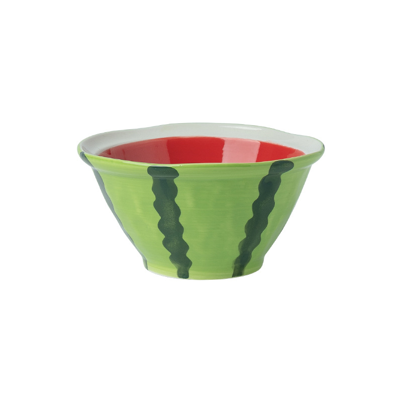 Ceramic Tableware Watermelon Pattern Bowl Cute Rice Bowl Plate Binaural Soup Bowl Dish