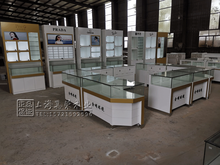 眼镜展示柜眼镜店货架柜台展柜定制玻璃中岛柜多层格子陈列柜台