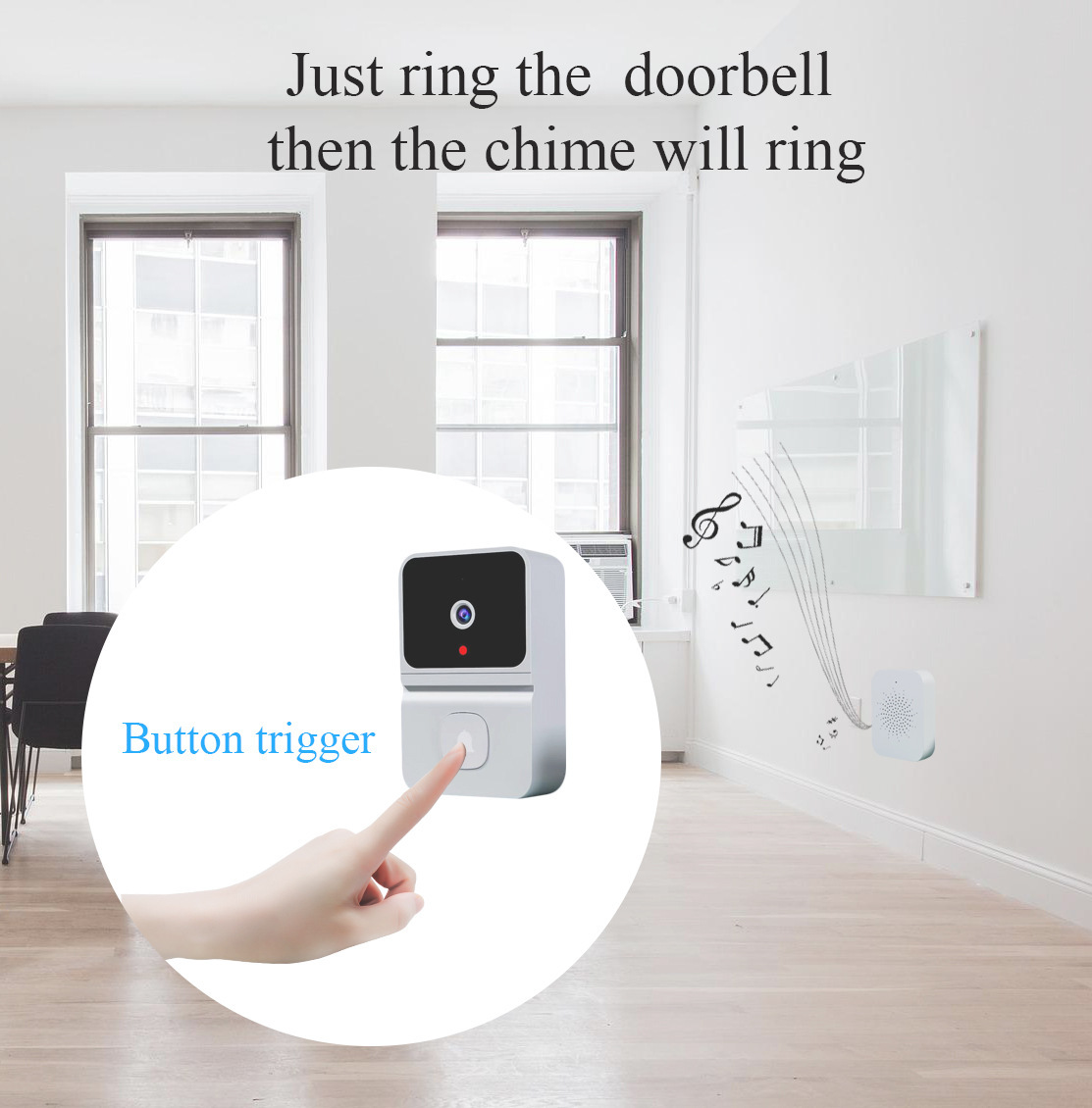 Intelligent Visual Doorbell Camera Low Power Consumption Wireless Video Doorbell Mobile Phone Monitoring Wifi Doorbell Ding Dong Set