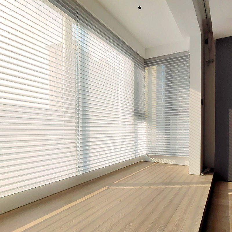 香格里拉帘百叶窗免打孔遮光窗帘柔纱帘办公室电动卫生间简约卷帘