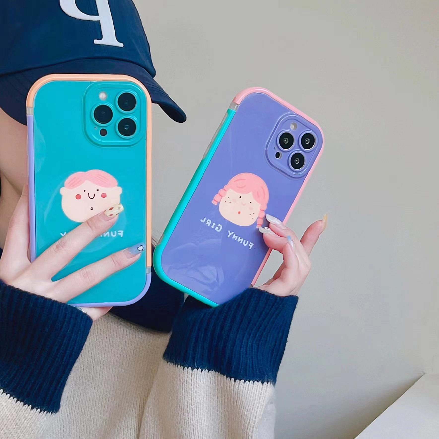 卡通胖情侣头像苹果11适用iphone12/13pro max手机壳xs max防摔xr