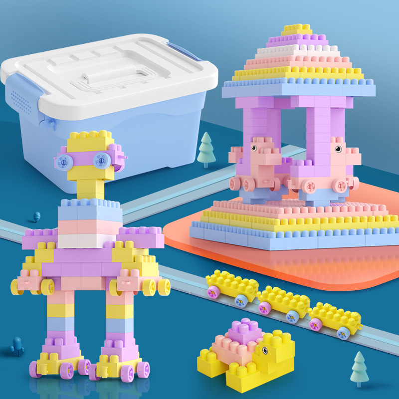 儿童塑料积木桌拼图拼装拼插玩具益智大颗粒大号宝宝智力开发动脑
