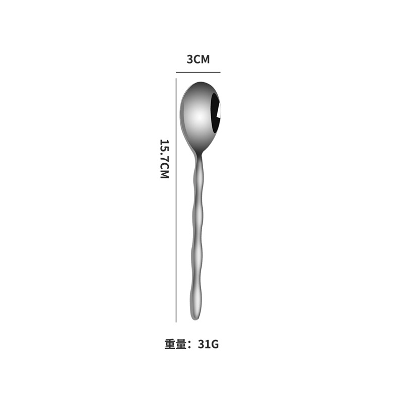 304 Stainless Steel Tableware Creative Thread Handle Hotel Knife, Fork and Spoon Four-Piece Set Spoon Dessert Spoon Wholesale