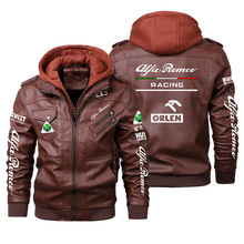 F1赛车服 潮男 皮衣 夹克 适用阿尔法车队 摩托车骑行服 长袖外套
