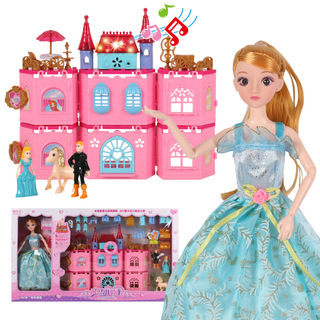 Factory Direct Sales Girls' Play House Toys MYSTERE 3D Barbie Doll Light Castle One Piece Dropshipping