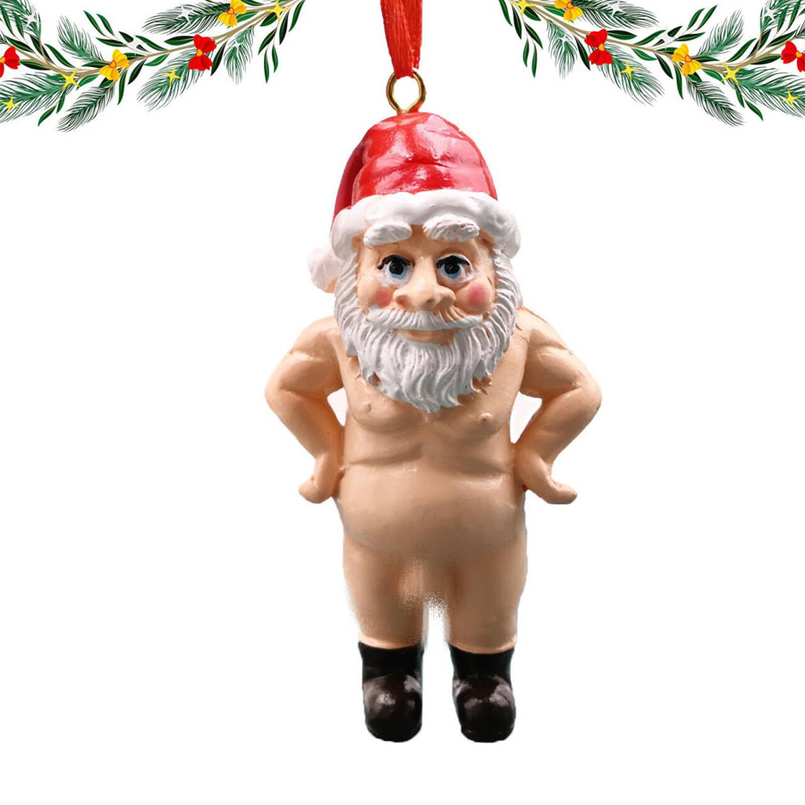 跨境新品3D Novelty Funny Santa Pendant圣诞老人圣诞节装饰挂件