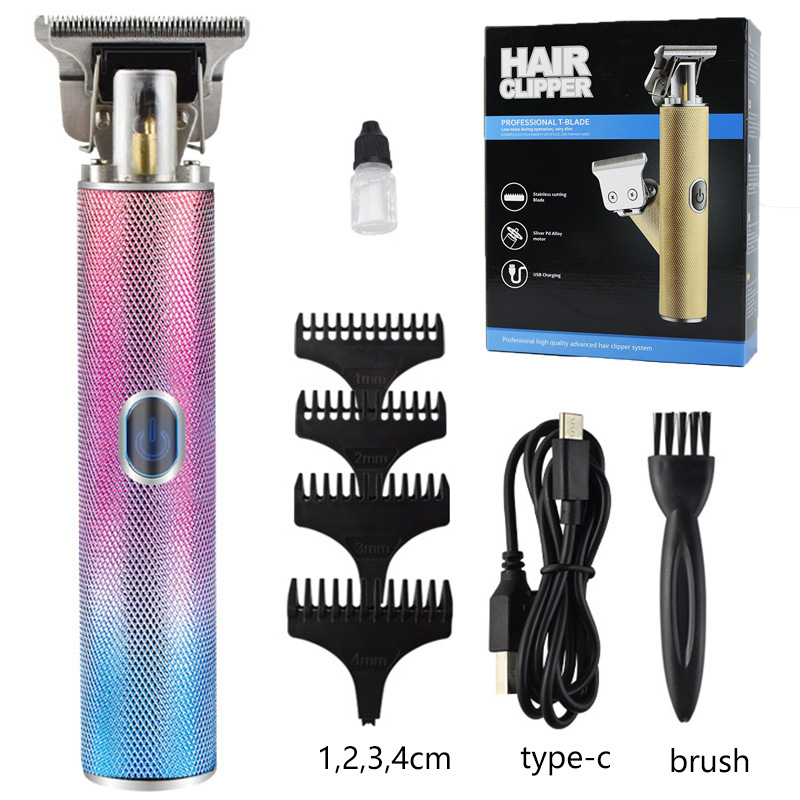 Cross-Border New Arrival Retro Oil Head Cut Anti-Stuck Hair Carving Shaving Head Electric Hair Cutter USB Charging Oil Head Electric Hair Clipper