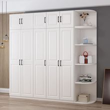 BB衣柜家用卧室立柜家用家庭装欧式实木简易四门衣柜开门式加高安