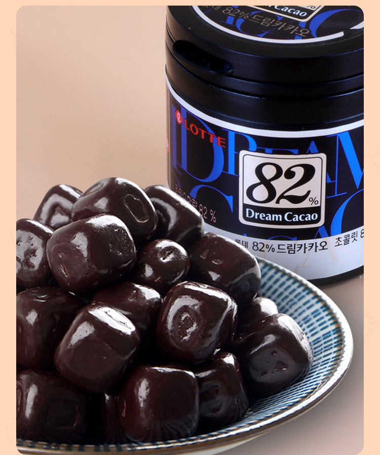 韩国乐天梦巧克力72�%脆香米巧克力豆可可朱古力豆lotte巧克力