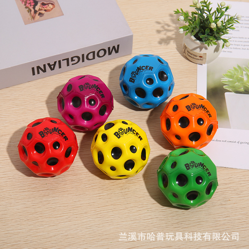 Classic Six-Color Moon Ball 6.8cm Elastic Basketball Children's Toys Hot Selling Environmentally Friendly Materials Factory Direct