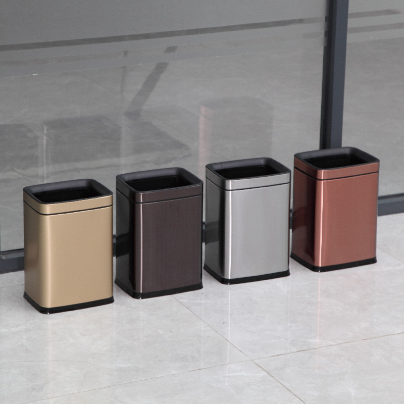 酒店民宿客房商用办公方形垃圾分类桶双层不锈钢厨房垃圾桶厂批发