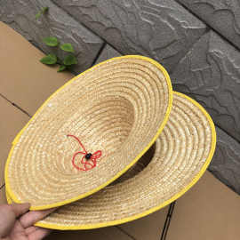 农夫帽大檐麦秆编织草帽子夏季遮阳农民草帽男女款大沿凉帽夏天