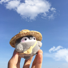 Japanese mini cute wear straw hat fisherman hat penguin doll